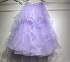 Light Purple Ruffle Tulle Skirt Women Custom Plus Size Holiday Tulle Skirt image 10