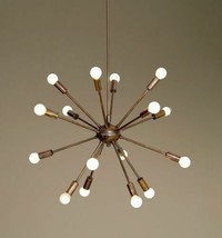 16 Brazos Sputnik Candelabro Mediados Siglo Moderno Pátina Latón - £251.26 GBP