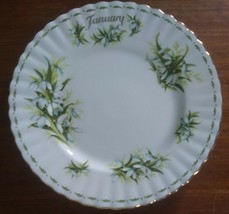 Royal Albert January Plate 8” Flower Of The Month Series Snowdrops - $23.87