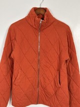 Wild Fable Jacket Women’s Oversized Size Small Orange Quilted Bomber Fro... - £18.91 GBP
