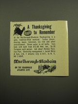 1960 Marlborough-Blenheim Resort Ad - A Thanksgiving to remember - £11.74 GBP