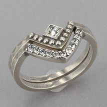 Retired Silpada Sterling Swarovski Crystal ALL ANGLES Stacking Rings R3484 Sz 10 - £31.96 GBP