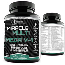 MEGA V-1 Daily Multivitamin-Minerals with Probiotics, Mushroom Complex, 90 Se... - £20.79 GBP