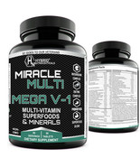 MEGA V-1 Daily Multivitamin-Minerals with Probiotics, Mushroom Complex, ... - $26.55