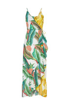 NWT Farm Rio Azalea Forest Wrap Midi in White Palm Pineapple Tank Dress M - £110.65 GBP