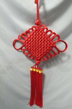 Red Feng Shui Chinese Red Knot Tassels All Hanging Decor Lucky Wealth 33&quot;L x 17&quot; - £19.42 GBP