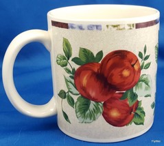 Oneida Sakura Sonoma Mug 12oz Beige Stoneware Multi Colored Fruit - £7.19 GBP