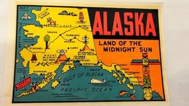 Vintage Souvenir Travel Automobile Decal Sticker - ALASKA - Land Of The Midnight - £8.71 GBP