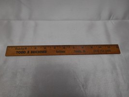 Old Vtg Todd E. Beichner Auctioneer Tionesta Pa. Advertising 12&quot; Wood Ruler Rul - £15.81 GBP