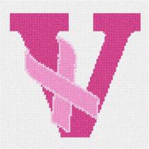 Pepita Needlepoint kit: Letter V Hope Ribbon, 7&quot; x 7&quot; - $50.00+