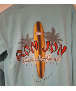 Ron Jon Surf Shop Orange Beach T Shirt Men’s Medium LS Blue Double Sided - £11.47 GBP