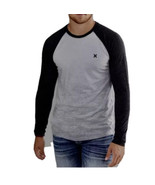 New Hurley Mens Lightweight Long Sleeve Shirt T-Shirt Tee Medium Grey/Black - €12,79 EUR