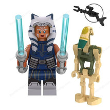 2pcs Ahsoka Tano Vs Kashyyyk Battle Droid Star Wars Minifigures Building Block G - £15.85 GBP