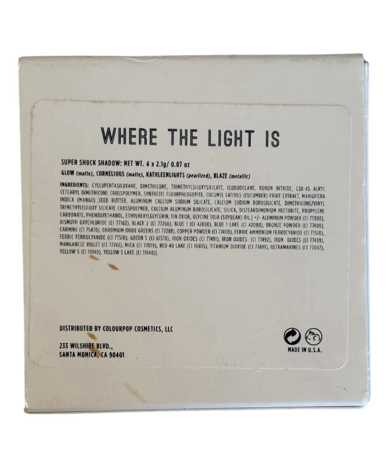 Colourpop Eyeshadow Quad Where the Light Is Kathleen Lights Super Shock USA Made Item image 6