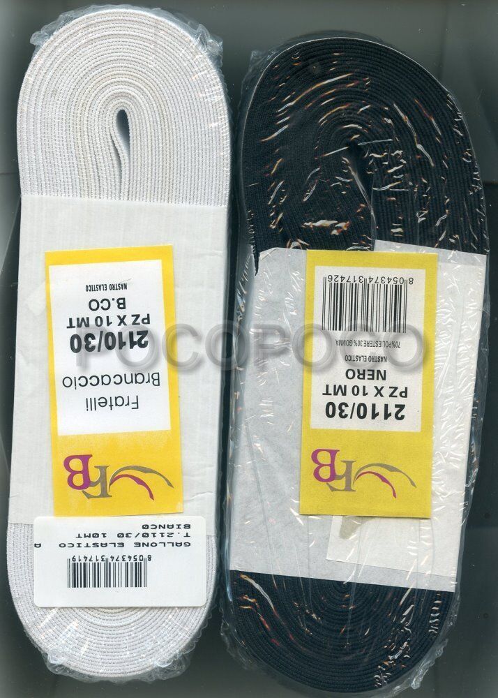 Gallons Elastic Band Height 30 Mm 2110/30 Elasticized White Or Black - $1.72+