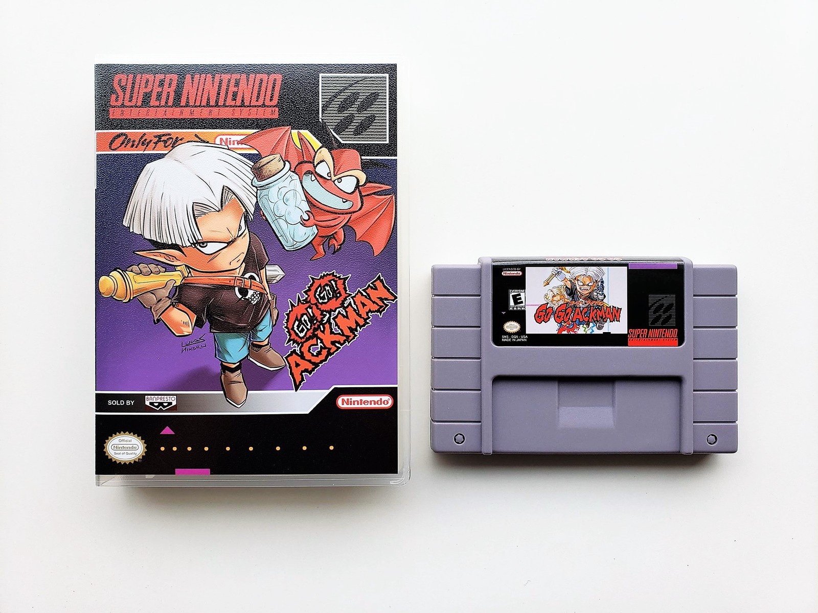 Go Go Ackman English Translated Game / Case SNES Super Nintendo (USA Seller)