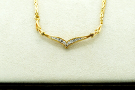 Necklace 14k Gold .40 CTW V Shaped Necklace with Byzantine Chain 20150292 - £1,066.91 GBP