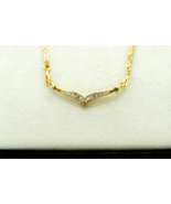 Necklace 14k Gold .40 CTW V Shaped Necklace with Byzantine Chain 20150292 - $1,349.09
