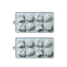 2pcs 8 In 1 Small Worm Flower Silicone Cake Mold Handmade Soap Chocolate... - £14.30 GBP