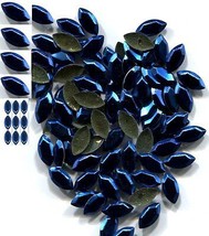 OVAL Facted Rhinestuds  4x8mm  BLUE 1 gross Hot Fix - £4.46 GBP