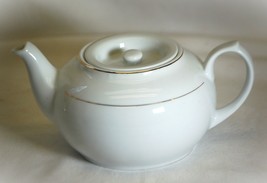 Teapot with Lid Gold Pin Line Gold Trim 3 Cup Unknown Maker - $19.79