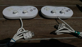 2 Official Nintendo Wii Pro Controller Classic White RVL-005 OEM Tested &amp; Works - £23.73 GBP