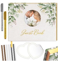 Elegant Guest Book with Linen Cover, Wedding Guest Book Capture Cherishe... - $23.36