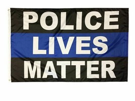 Police Lives Matter Blue Line Blue Lives Matter USA 4X6 Flag Rough Tex ® 100D - £28.68 GBP