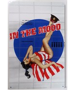 In the Mood Bomber Girl American Pin Up Patriotic Metal Sign - £15.69 GBP