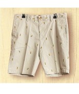 Old Navy Mens Ultimate Slim Built in Flex Tan Pineapple Print Shorts- Si... - $20.37 CAD