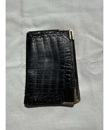Vintage Black Crocodile 14K Gold Rim on 4 Corners Bifold  Holder Wallet ... - $6,406.11 MXN