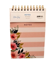 Decorative Lined Hardcover Notebook, 160 Note Pad Pages, 6&quot; x 9&quot;, Pink Flowers - £10.16 GBP