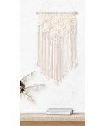 White/Beige Boho Large Macrame Wall Hanging Boho Inspired  12.6&quot; x 26.3&quot;... - $36.79 CAD