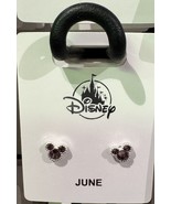 Disney Parks Mickey Mouse Lt Amethyst June Faux Birthstone Earrings Silv... - $652.42 MXN