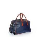 Pure Leather Traveling bag Weekend Trip Cabin Luggage Trollry Wheel Bag ... - £155.66 GBP