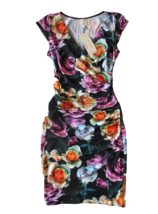 NWT Nicole Miller Artelier Beckett Rosa Floral Faux Wrap Tucked Jersey Dress 6 - $71.28