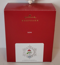 Hallmark 2021 Son Snowman Spins on Axis in Snowflake Keepsake Ornament - £7.58 GBP