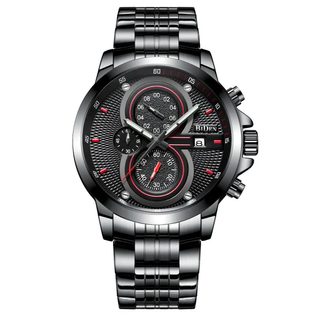  Men Quartz Watch Full Stainless Steel Waterproof Sports Wristwatch Male Calenda - £36.98 GBP