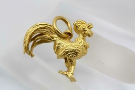 Solid 24K 0.999 Yellow Gold Standing Rooster Chicken Pendant Charm 6.5 Grams - £501.69 GBP