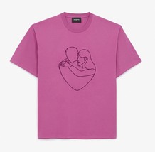 THE KOOPLES PARIS Tee Cotton T-Shirt TONE ON TONE PROUD TO LOVE EMBROIDERED - $19.79