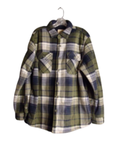 Boston Traders Shacket Mens Large Green/Gray Plaid Shirt Jacket Sherpa L... - £14.79 GBP