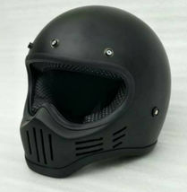 Retro Motorcycle Black Doff Helmet Retro Vintage Custom M L XL - $179.00