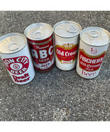 Lot of 4 Steel Beer Cans with Tabs On Iron City, ABC, Old Crown, Fischer&#39;s - £11.57 GBP