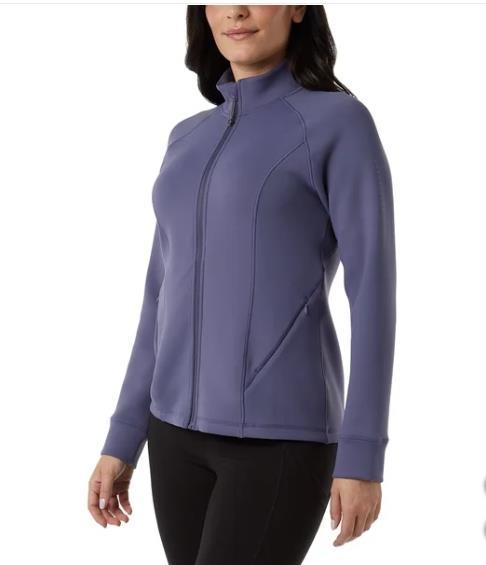 32 Degrees Womens Jacket Blue Full-Zip Pockets Stretch Active Workout Gym Soft Item image 2