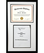 Photo Frame Ready Double Diploma Document Certificate Reverse Openings W... - $61.25