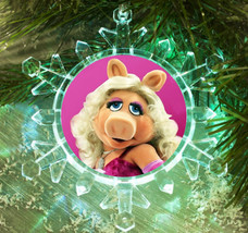 The Muppets Miss Piggy Snowflake Blinking Light Holiday Christmas Tree Ornament - £13.03 GBP