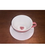 Starbucks Heart Mug &amp; Saucer Valentine Pink White Latte Cup Coffee 2005 - €12,86 EUR