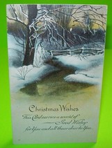 Vintage Christmas Wishes Postcard Antique Original 1920 Snowy Country Series 122 - £11.70 GBP