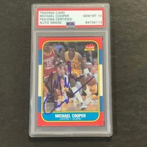 1986 Fleer #17 Michael Cooper Signed Card AUTO 10 PSA Slabbed Lakers - £199.21 GBP