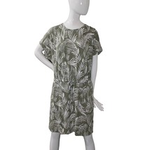 Hilary Radley Ladies&#39; Size XL Short Sleeve Drawstring Waist Dress, Olive Combo - £17.39 GBP